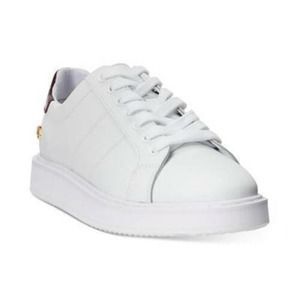 Lauren by Ralph Lauren Women's Angeline II Sneakers White/Bordeaux US 8
